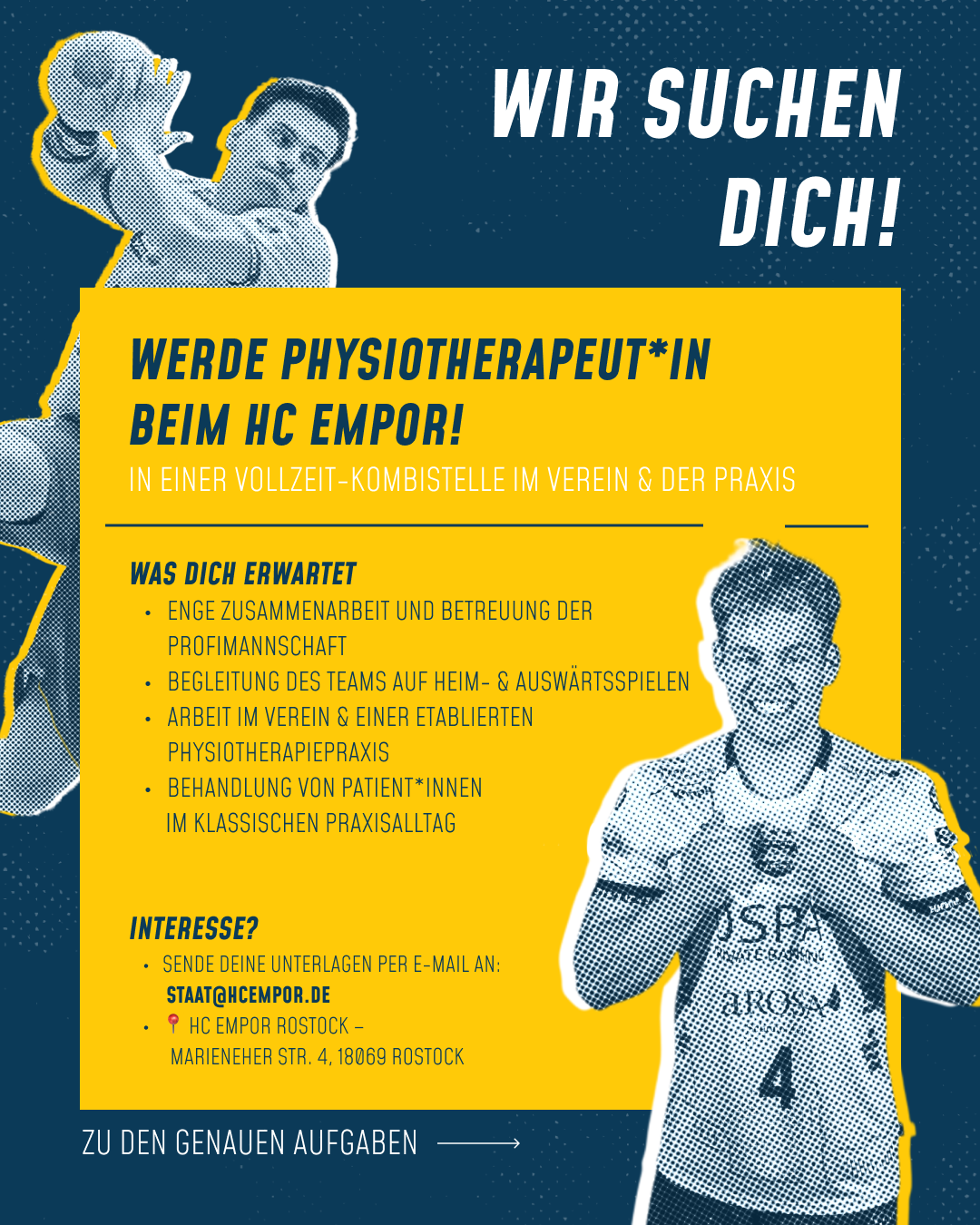 Wir suchen dich! Werde Physiotherapeut*in beim HC Empor Rostock