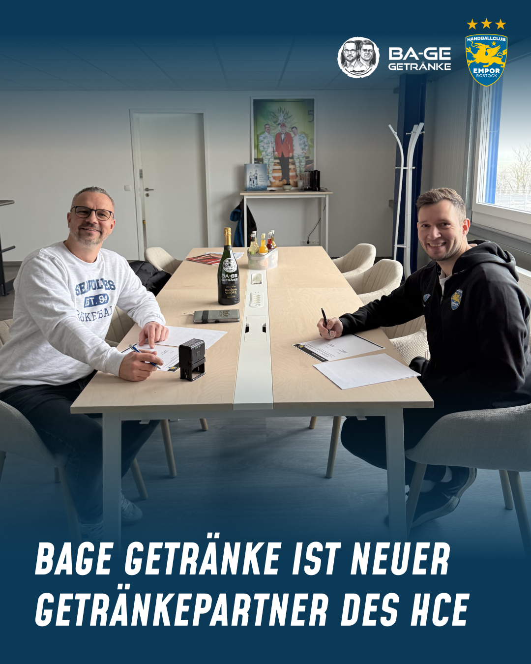 BaGe Getränke ist neuer Getränkepartner des HC Empor Rostock